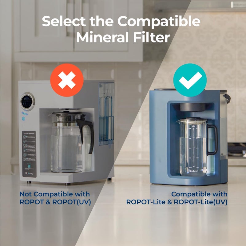 Bluevua Dual-Pack Remineralization Filters, One-Year Set for RO100ROPOT-LITE, Alkaline for Reverse Osmosis Filter, Remineralize and Increase pH for Pure Drinking Water - Image 2